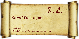 Karaffa Lajos névjegykártya